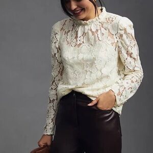 Anthropologie Mare Mare cream lace blouse